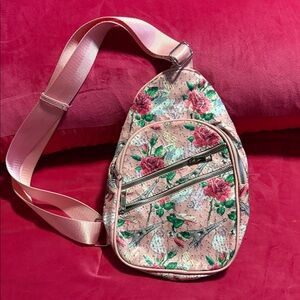 Floral Pink Crossbody Bag no marks